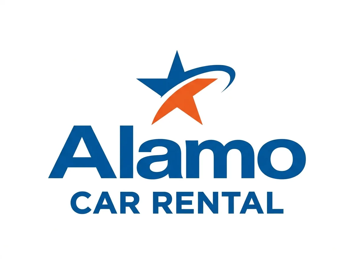 Alamo car rental brand logo, white background, official vector version